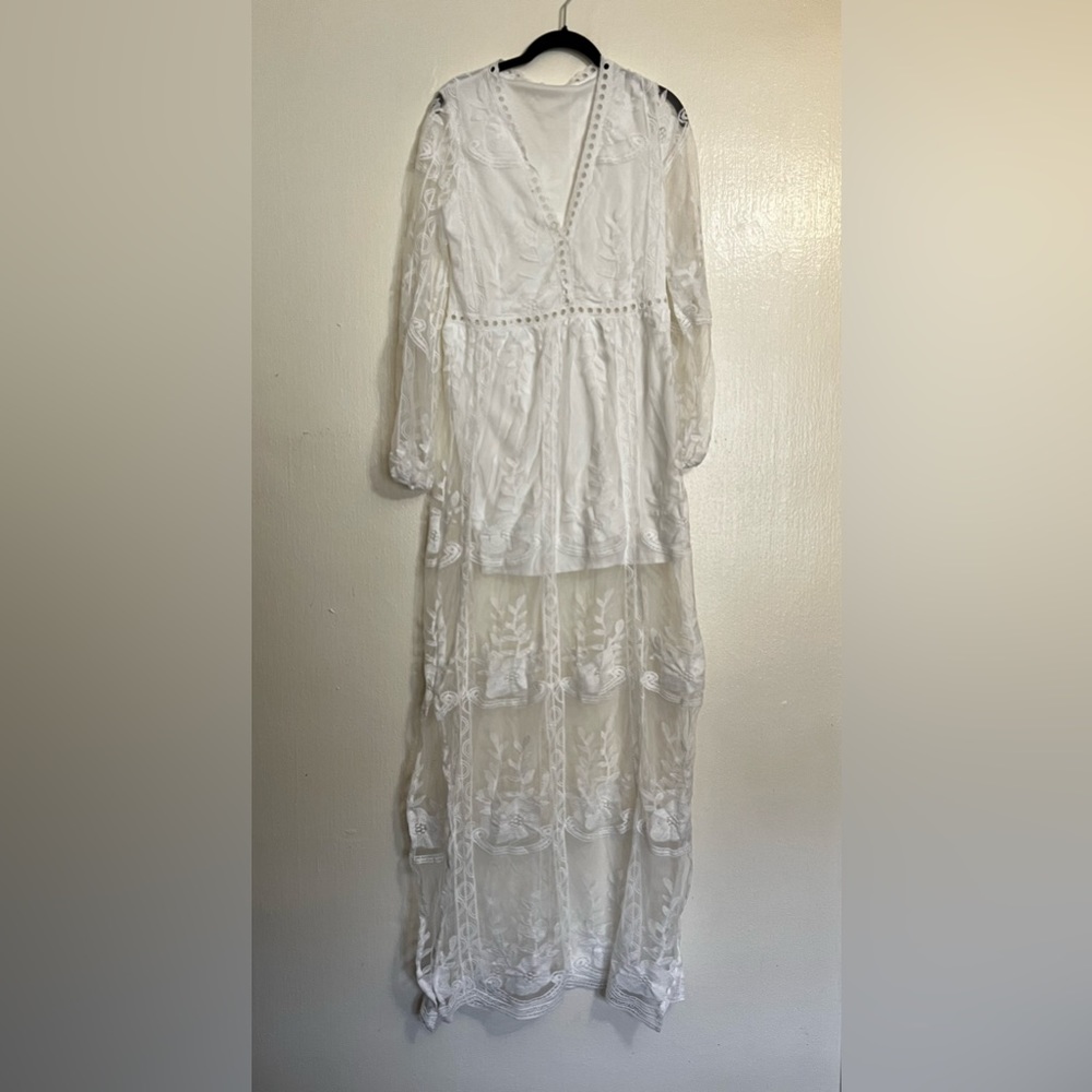 Boho white wedding dress NWOT